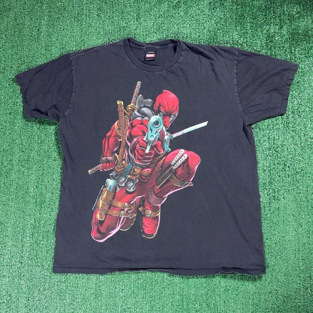 Vintage 2011 Marvel Mad Engine Deadpool Graphic T-Shirt XL